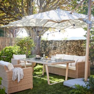 Parasol Lateral rectangular LED Sonora Wood