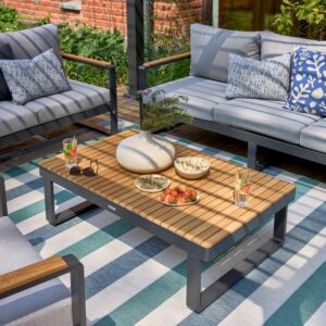 Mesa de centro rectangular de exterior PERSEA Gris