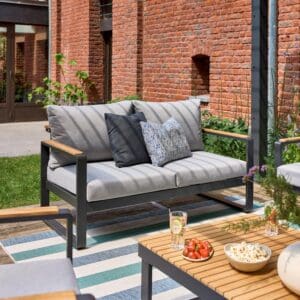 Sofa de exterior 2P PERSEA Gris